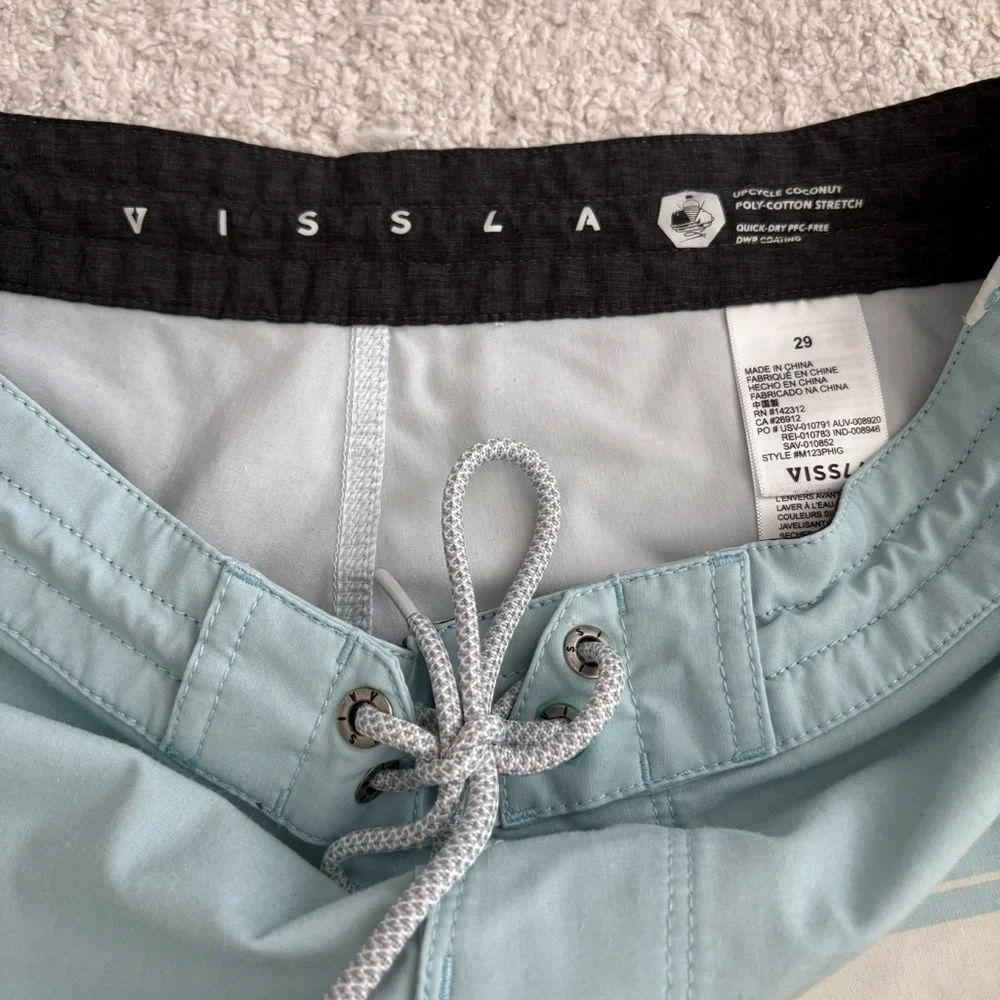 VISSLA Aqua and Striped Board Shorts